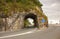 Empty road in the mountains, Spain. Curve highway with signpost horizontal. Destination concept. Transportation and travel concept