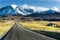 Empty road in The National Park Torres del Paine