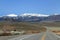 Empty Road and Snow-covered Sierra Nevada north of Bridgeport, Owens Valley, Northern California, USA