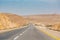 Empty road somewhere in Negev Desert in Israel