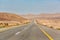 Empty road somewhere in Negev Desert in Israel