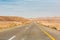 Empty road somewhere in Negev Desert in Israel
