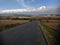 Empty road to Sudety mountains in Poland