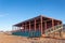 Empty rodeo viewing stand, winter desert, American Southwest