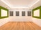 Empty room green with frame gallery
