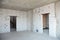 Empty room interior build with plastering wall, drywalls, stucco, metal door lintel