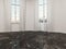 Empty room with a marble floor