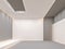 Empty room modern space with white and gray element 3d render