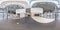 Empty room with repair. full seamless spherical hdri panorama 360 degrees in interior of white room with huge panoramic windows in