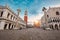 Empty San Marco square, in the early morning in Venice, Italy