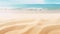 empty sand beach with ocean waves background with copy space