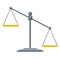 Empty scales. Scales of justice. Law balance symbol. Libra. Vector illustration