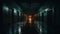 Empty and scary building corridor in the dark. - Generative ai