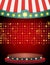 Empty scene with stage podium and circus tent. Design for presentation, concert, show