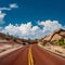 Empty scenic highway in Utah