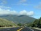 Empty scenic long straight desert road with yellow marking lines. ÃÂ¡alifornia