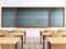 Empty school classroom. 3d rendering