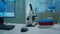 Empty science research laboratory office with microscope on table
