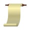 An empty scroll is an opened scroll unrolled vertically for a book illustration. Isolated object. Vector