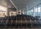 Empty seats at airport due to travel restrictions from virus