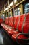 Empty seats in the subway, created with generative AI