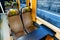 Empty seats in train car