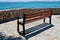 Empty seaview bench in Cala Bona, Majorca, Spain