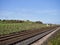 An empty section of the East Coast Mainline between Edinburgh and Aberdeen on a bright Spring Day.