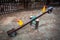 Empty seesaws children park toys on an amusement park