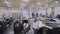 An empty sewing workshop. Panorama of a large sewing workshop. Large sewing production