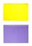 Empty sheet of yellow and purple paper isolated