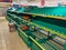 Empty shelves in a high street supermarket. These shelves would normally be stocked full of fresh food