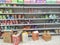 Empty shelves in a supermarket in China during the coronavirus pandemic outbreak