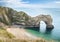 Empty shingle beach at Durdle Door