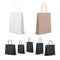 Empty Shopping Bags Set. White,Brown,Black,Cardboard. Set for advertising and branding. MockUp Package.