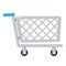 Empty Shopping Cart Flat Icon on White
