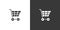 Empty shopping cart. Isolated icon on black and white background. Commerce glyph vector illustration