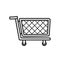 Empty Shopping Cart Outline Flat Icon