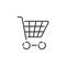 Empty shopping cart thin line icon. Outline commerce vector illustration