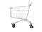 Empty shopping cart viewed from side