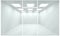 Empty showroom interior, template mock up 3d render, vitrine storefront, perspective architecture