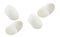 Empty silkworm cocoons for facial clean, on white background