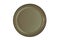 Empty single dark brown ceramic plate with dark edge isolated on white background