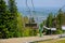 Empty ski lift in the summer