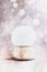 Empty Snowglobe Banner with Snow Flakes and Light Beams