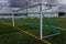 Empty Soccer Goal and a Beautiful clouded sky