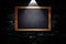 Empty space of Wooden board with blackboard white chalk grunge texture background.