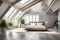 Empty Spacious Loft Bedroom with Natural Light and Sleek Design AI Generative