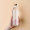 Empty Sparkling Water Bottle Mockup With White Label