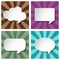 Empty speech bubbles paper on Sun burst retro Patt